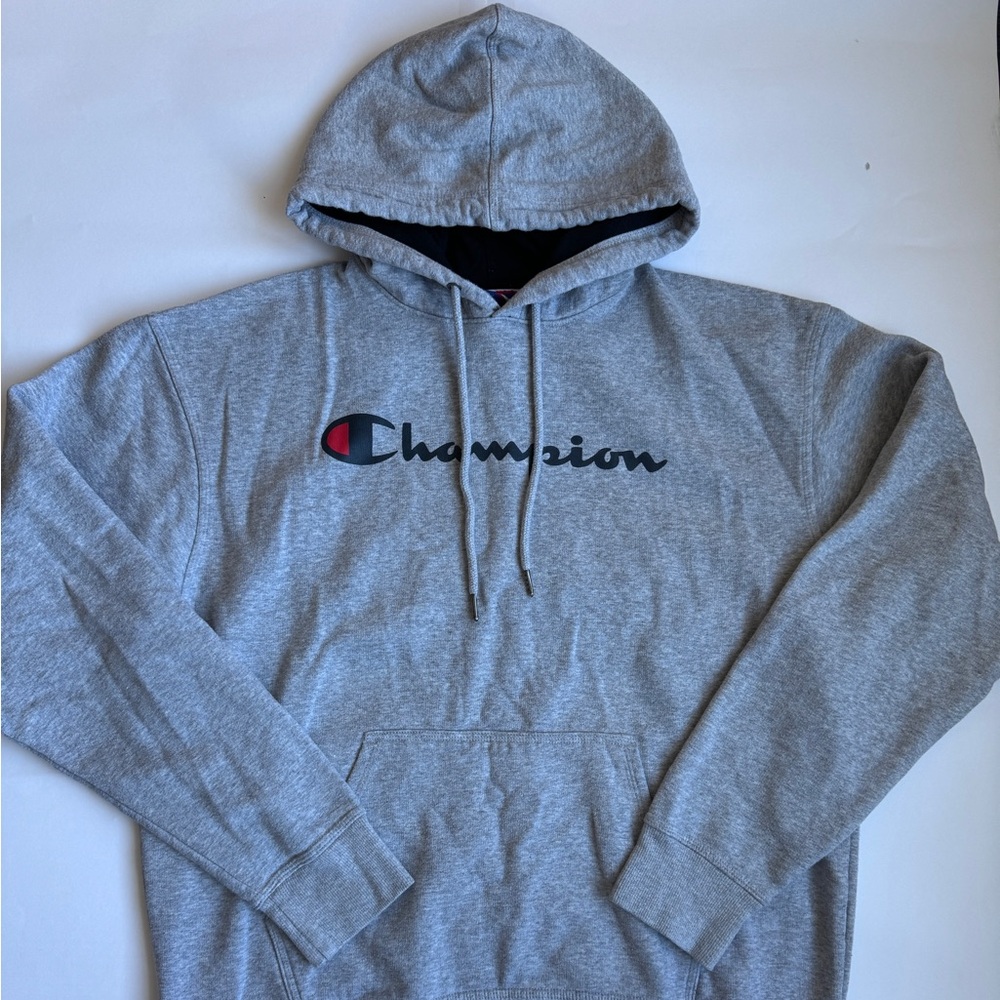 Mens Classic Gray Champion 
Pullover Hoodie Sweater Size Large